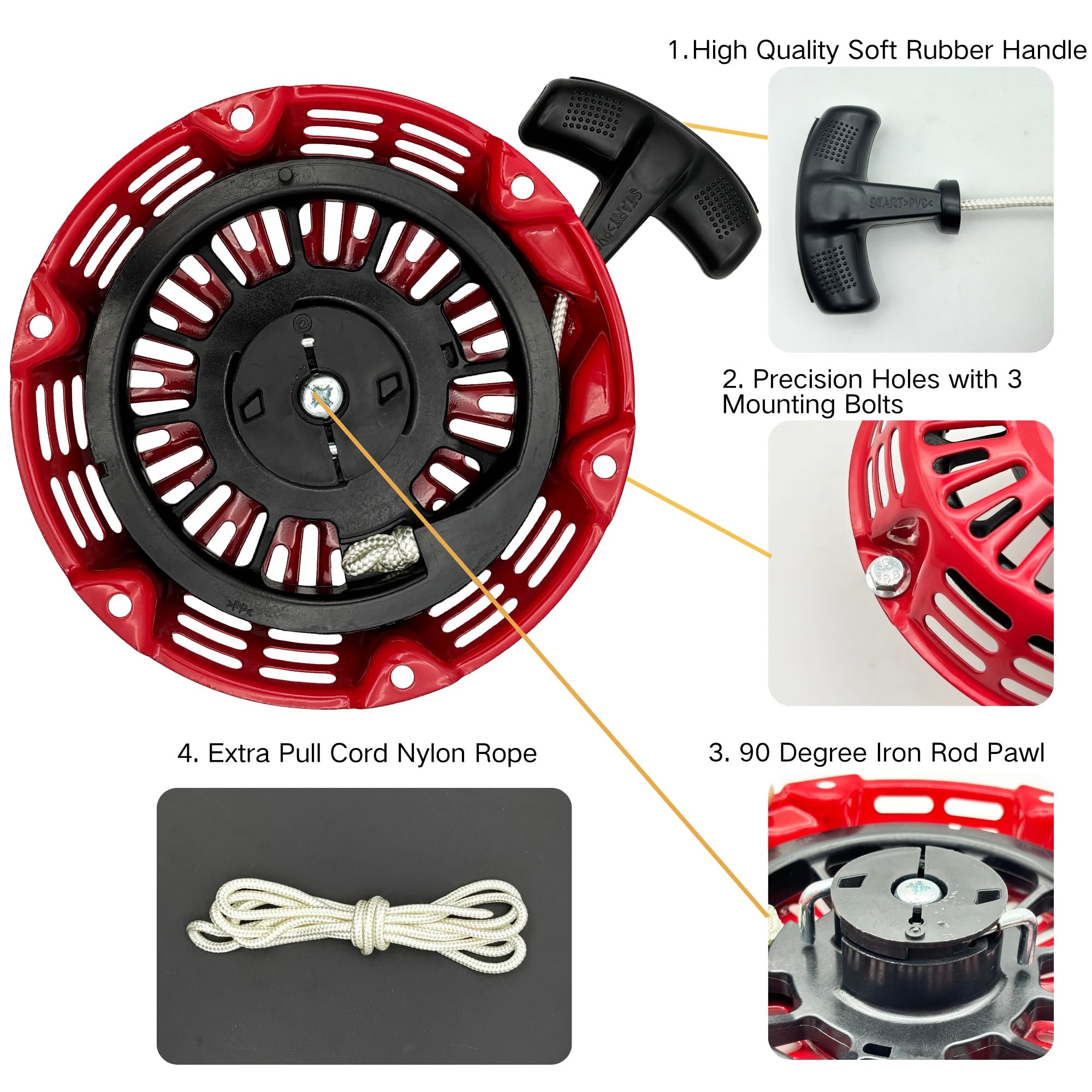 YGQ Pull Start Assembly 28400-Z4M-306ZB for Honda GX120 GX160 GX200 4.0 5.5 6.5 hp Recoil Starter 3000 Watt Generators - Image 4