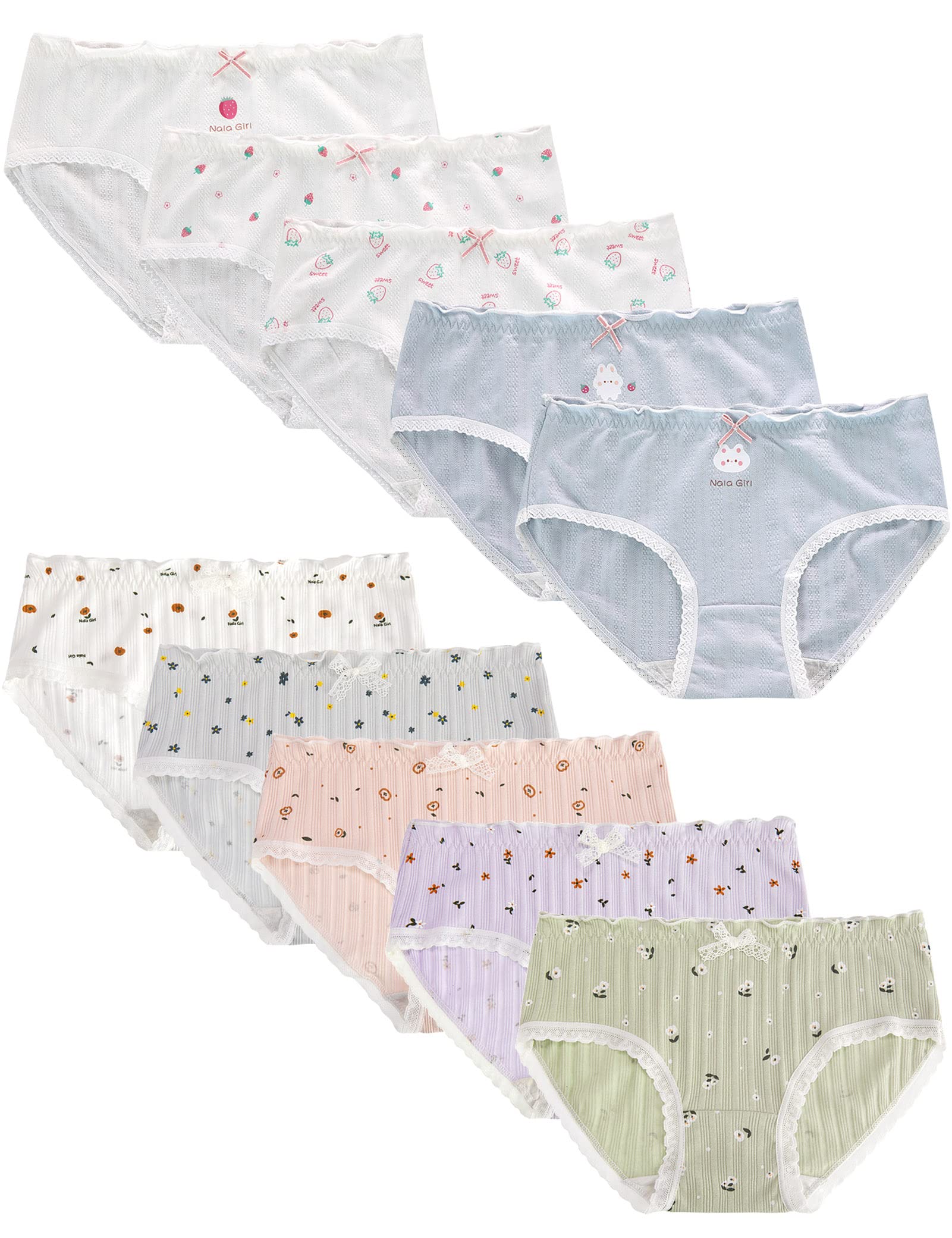 Big Girls Underwear Cotton Panties Teens Briefs Pack of 10
