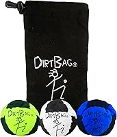 Vista 7 de DIRTBAG Classic Footbag Hacky Sack Paquete de 3 con bolsa, único, juego de bolsas de pies con bolsa de transporte exclusiva.
