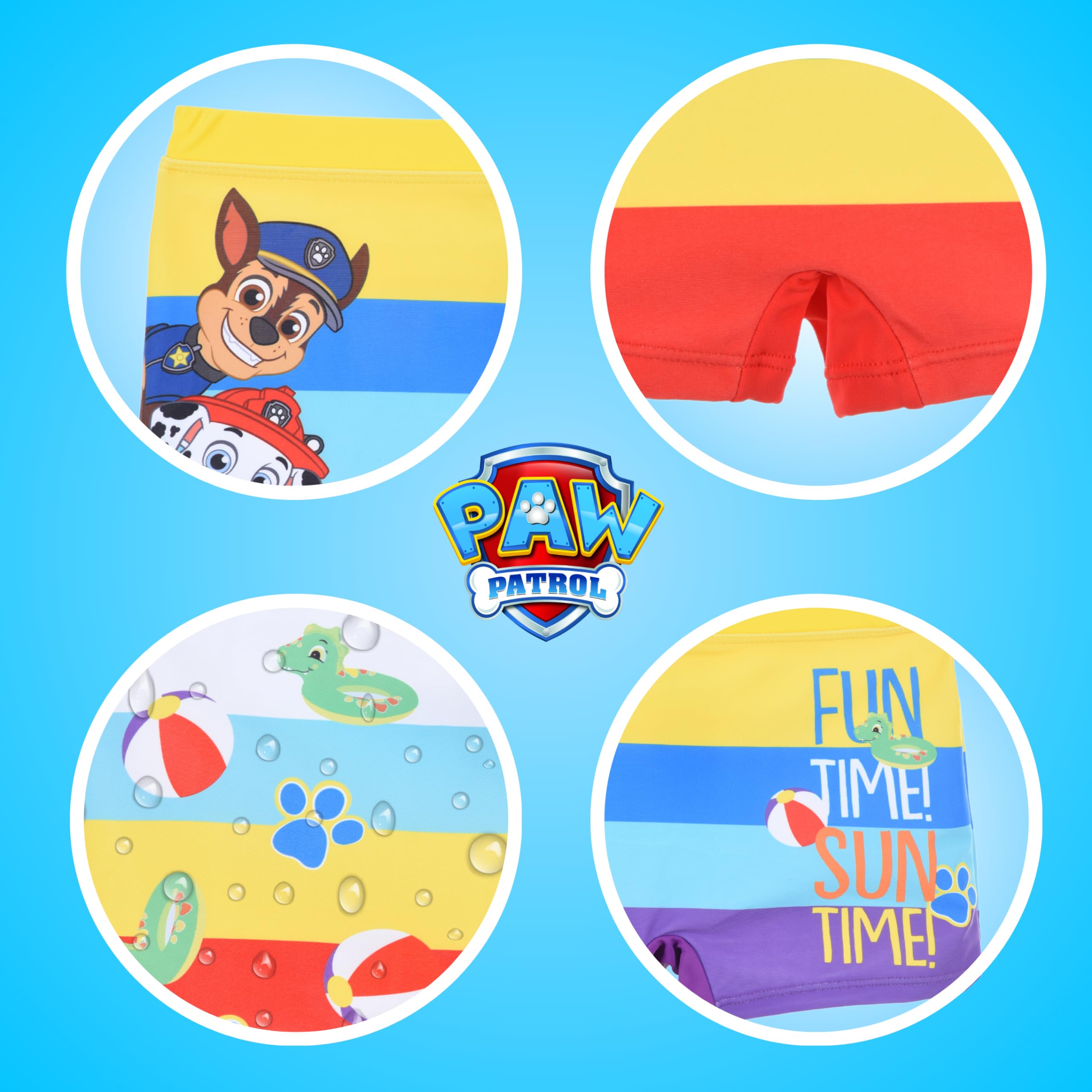 Paw Patrol Shorts de Bain Garçon, 2 Paires de Boxers de Bain, Maillot de Bain Chase et Marshall pour Garçon, Tailles 3 à 8 Ans