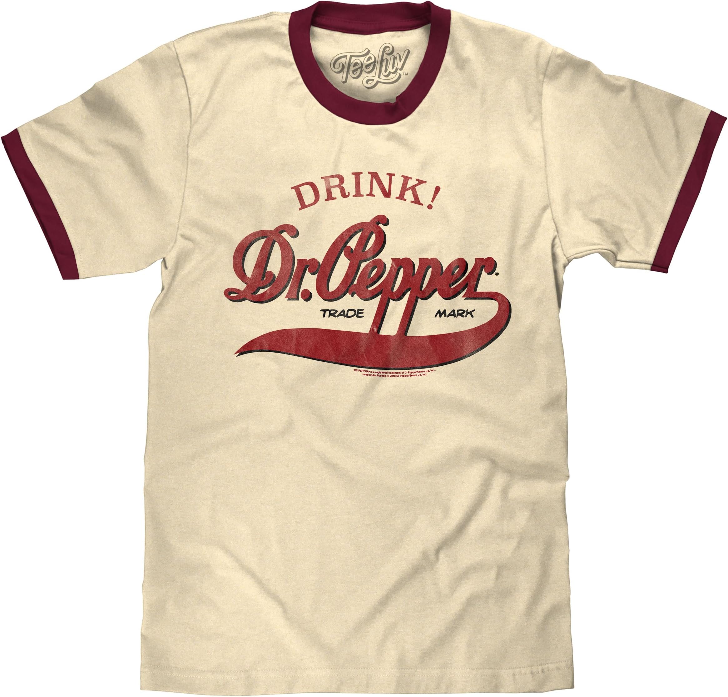 Tee Luv Retro Drink Dr Pepper Ringer Tee Shirt