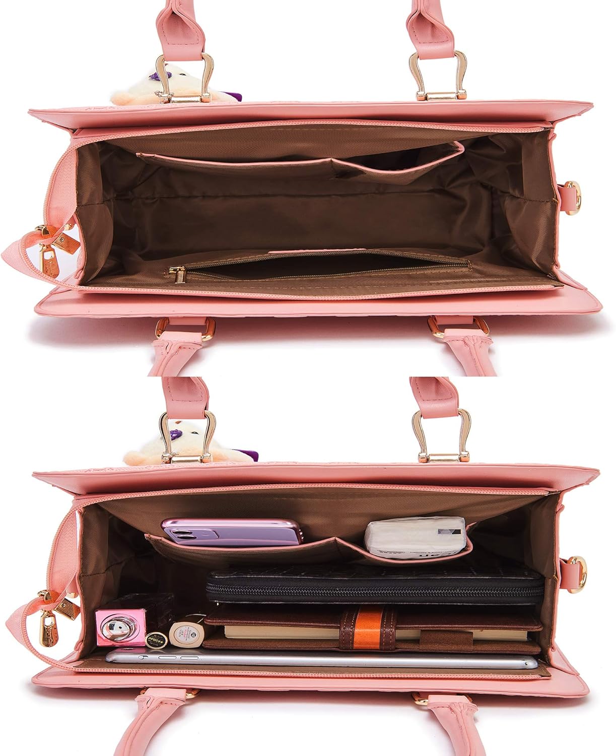 Women's Fashion Handbags Tote Bags Shoulder Bag Top Handle Satchel Purse Set 4pcs - Image 6