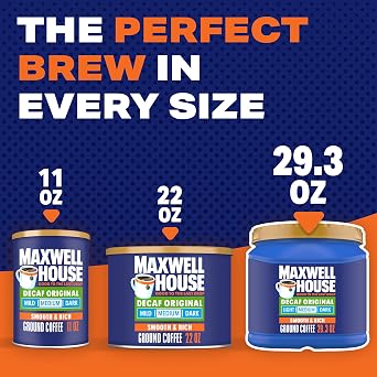 Maxwell House Ground Coffee, Decaf Original Medium Roast, 29.3 oz Canister