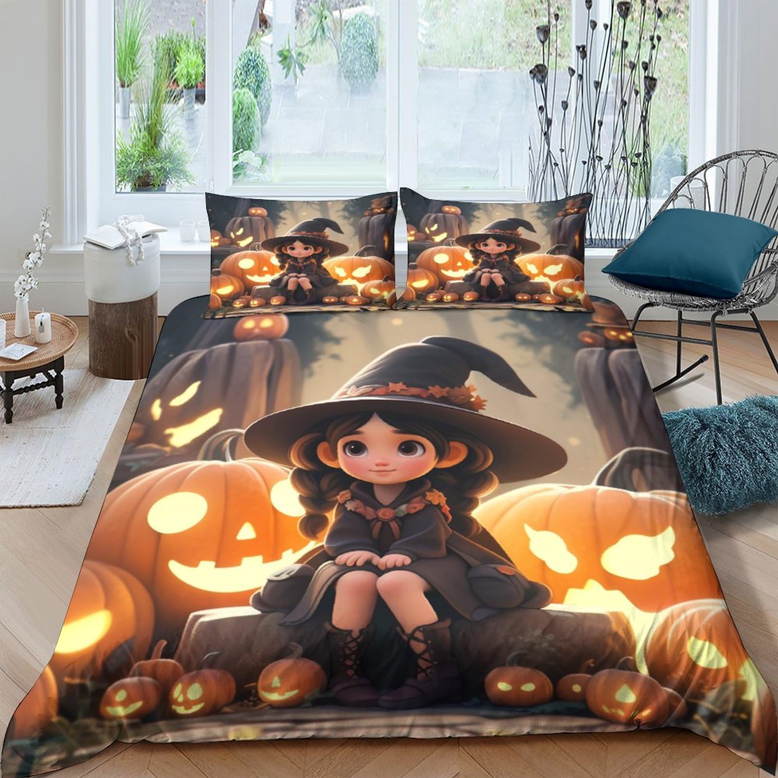 Housse de couette 3D Trick Or Treat parure de lit microfibre douce pour lit enfant fille et garçon