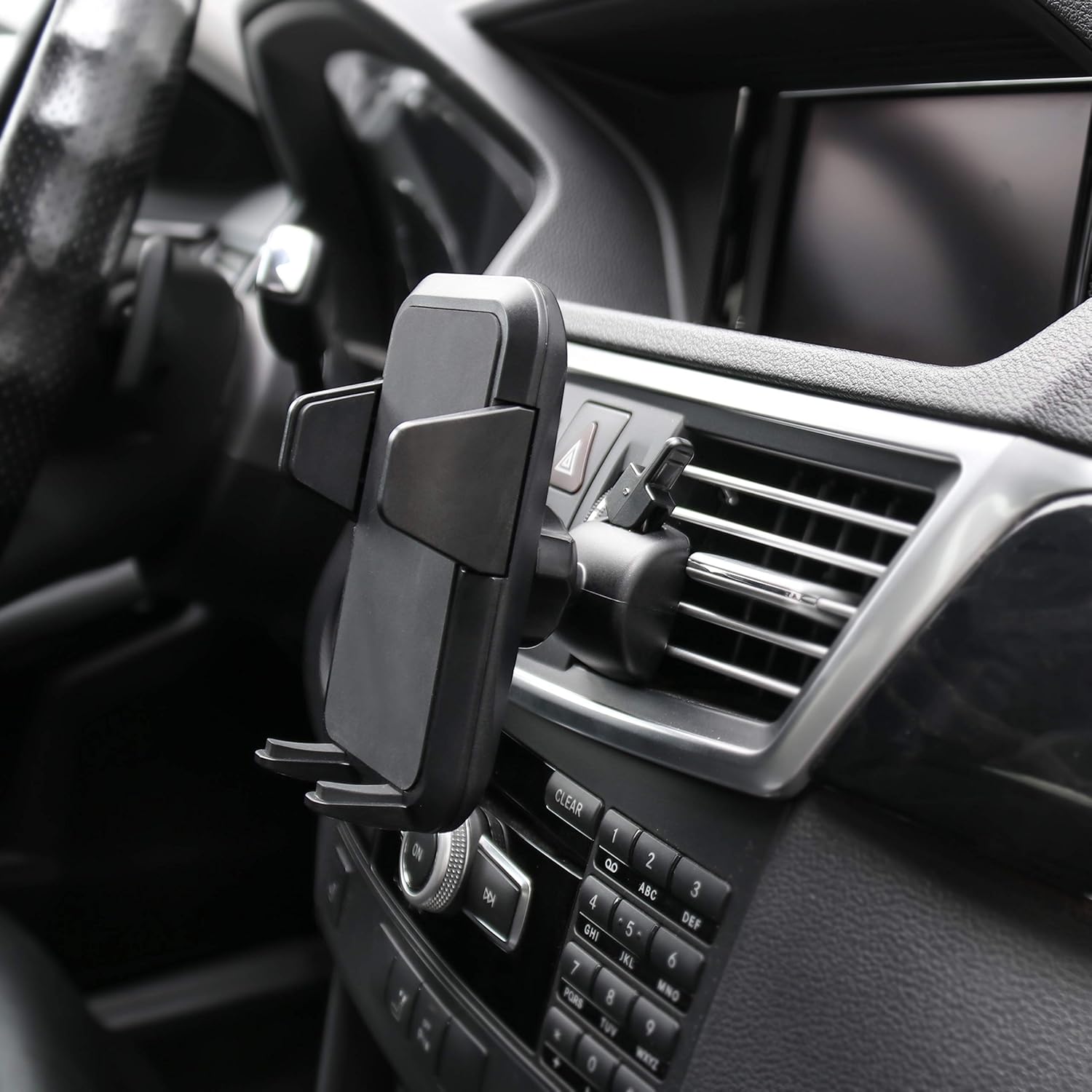 TWOCO CAR Vent Cell Phone Mount Improves Stability Locks in Place Using A Clip That FITS ON Either Vertical OR Horizontal Vents. Smartphones 3.0” to 6.5” Size Will FIT This Mount. Image
