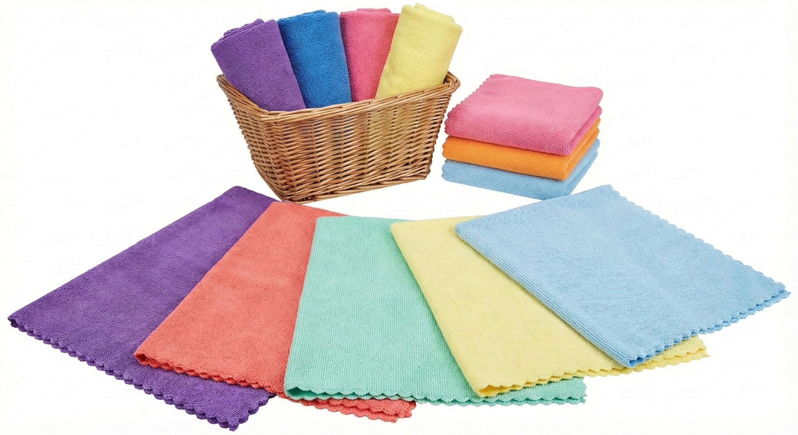 Set of 12 Face Towels (Multicolor) | Microfiber 25x25 cm, 340 GSM | Soft, Gentle & Fast-Drying Hand/Face Napkins-image-1