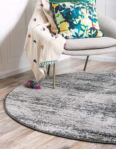 Miniatura 7 de Unique Loom Del Mar Collection - Alfombra de área - Lucille (4 pies 1 pulgada, redonda, verdeverde cazador)