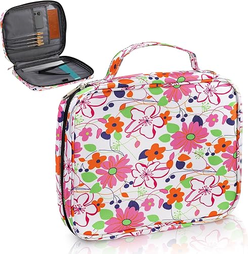 Miniatura 8 de Fundas para la Biblia para mujer, funda floral de 10 pulgadas con asas, funda de transporte para la Biblia con cremallera, bolsa de mano para la