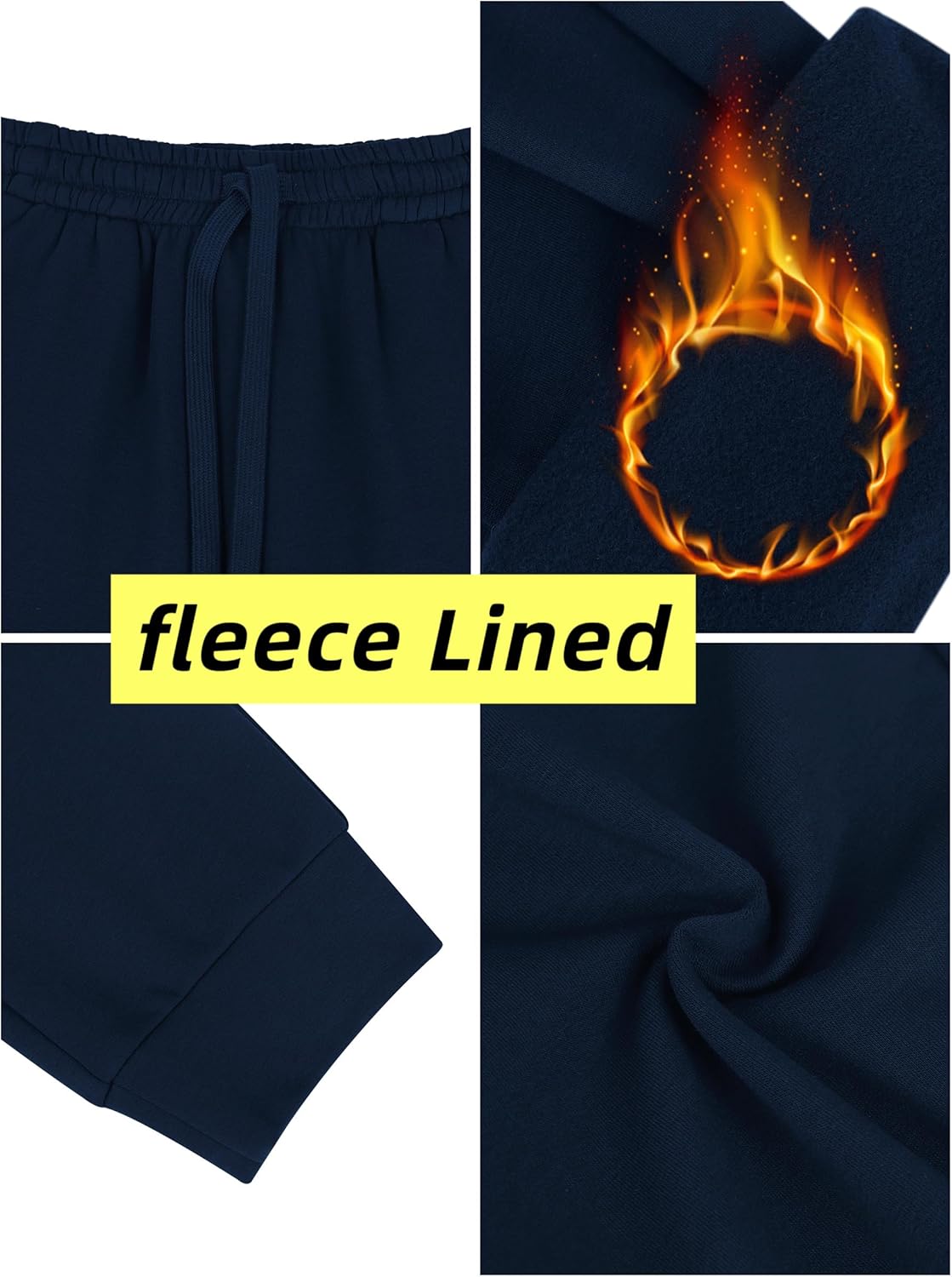 Missufe Women's High Waisted Fleece Baggy Sweatpants Workout Lounge Jogging Athletic Cinch Bottom Trousers with Pockets - Image 6