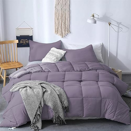 Miniatura 1 de Edredón alternativo de plumón tamaño Queen, relleno de edredón acolchado de microfibra para cama Queen con esquinas integradas  Edredón ligero