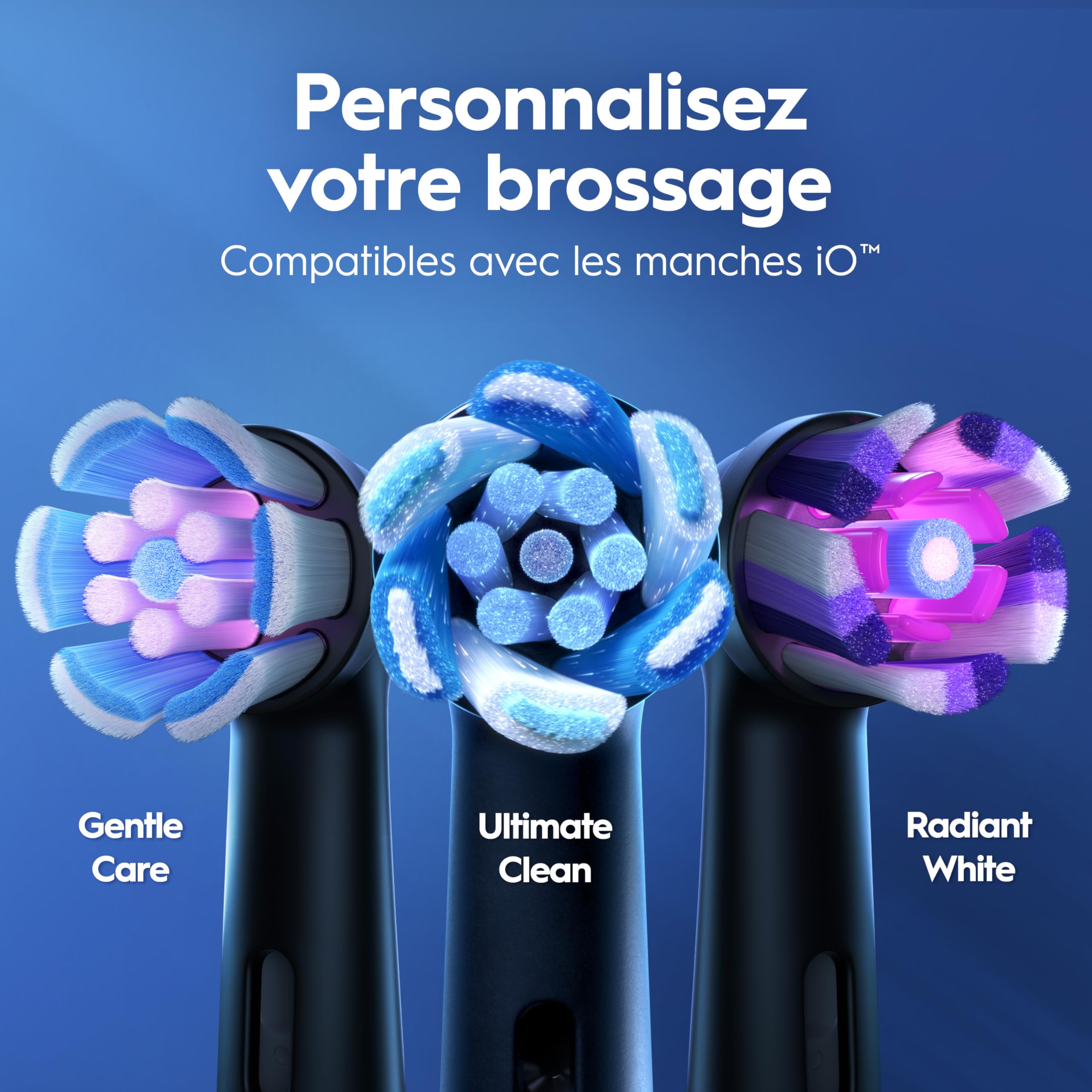 Oral-B Brosse à Dents Electrique iO 2 avec 1 Brossette de Rechange, Noire – 3 Modes de Brossage dont Douceur, Capteur de Pression sur les Gencives, Batterie Rechargeable, Silencieuse