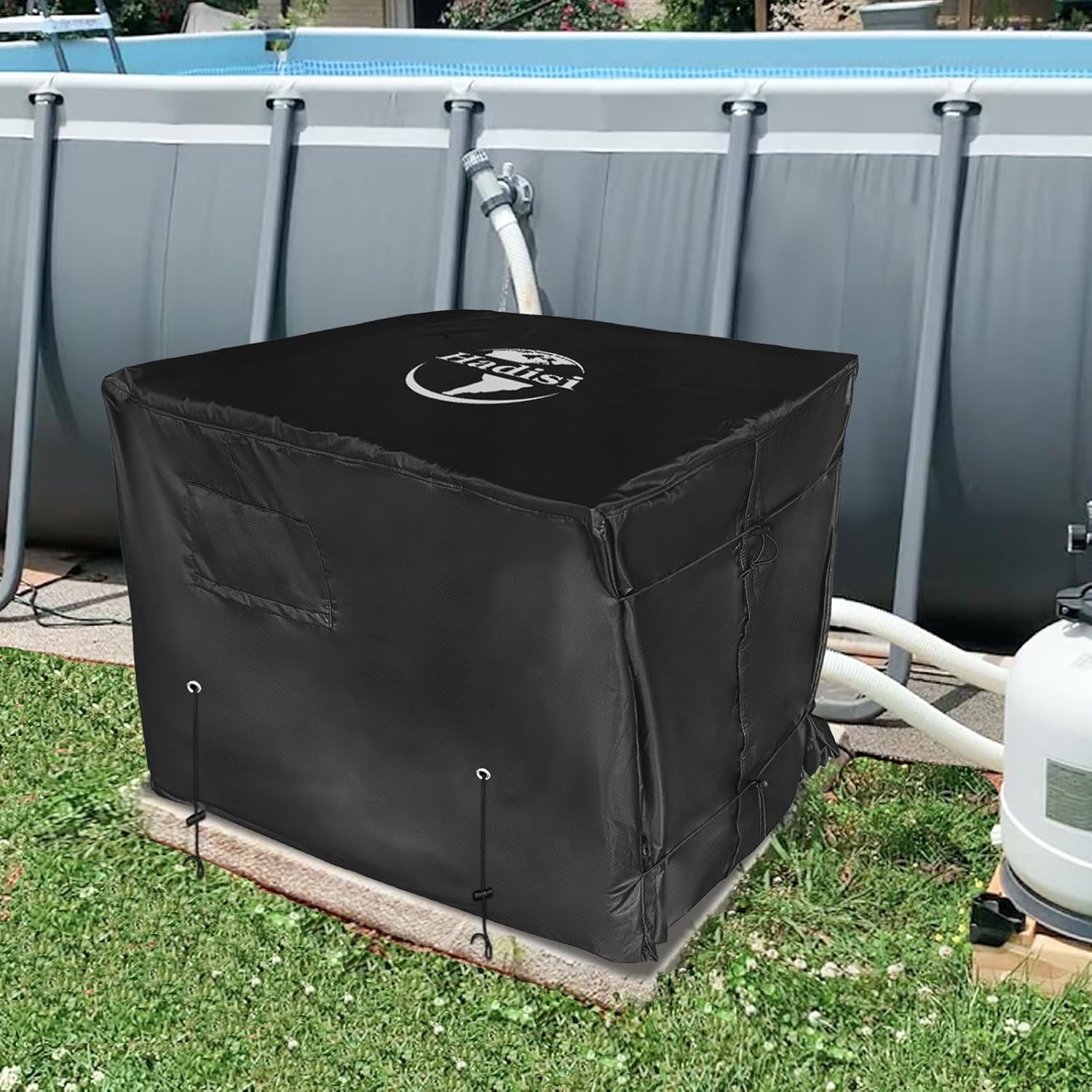 Pool Heater Winter Cover,with Plush Lining,Waterproof Swimming Pool Heater Cover Can Be Scaled to Different Sizes,Suitable for Most Heater up to 43" WX35 DX45 H