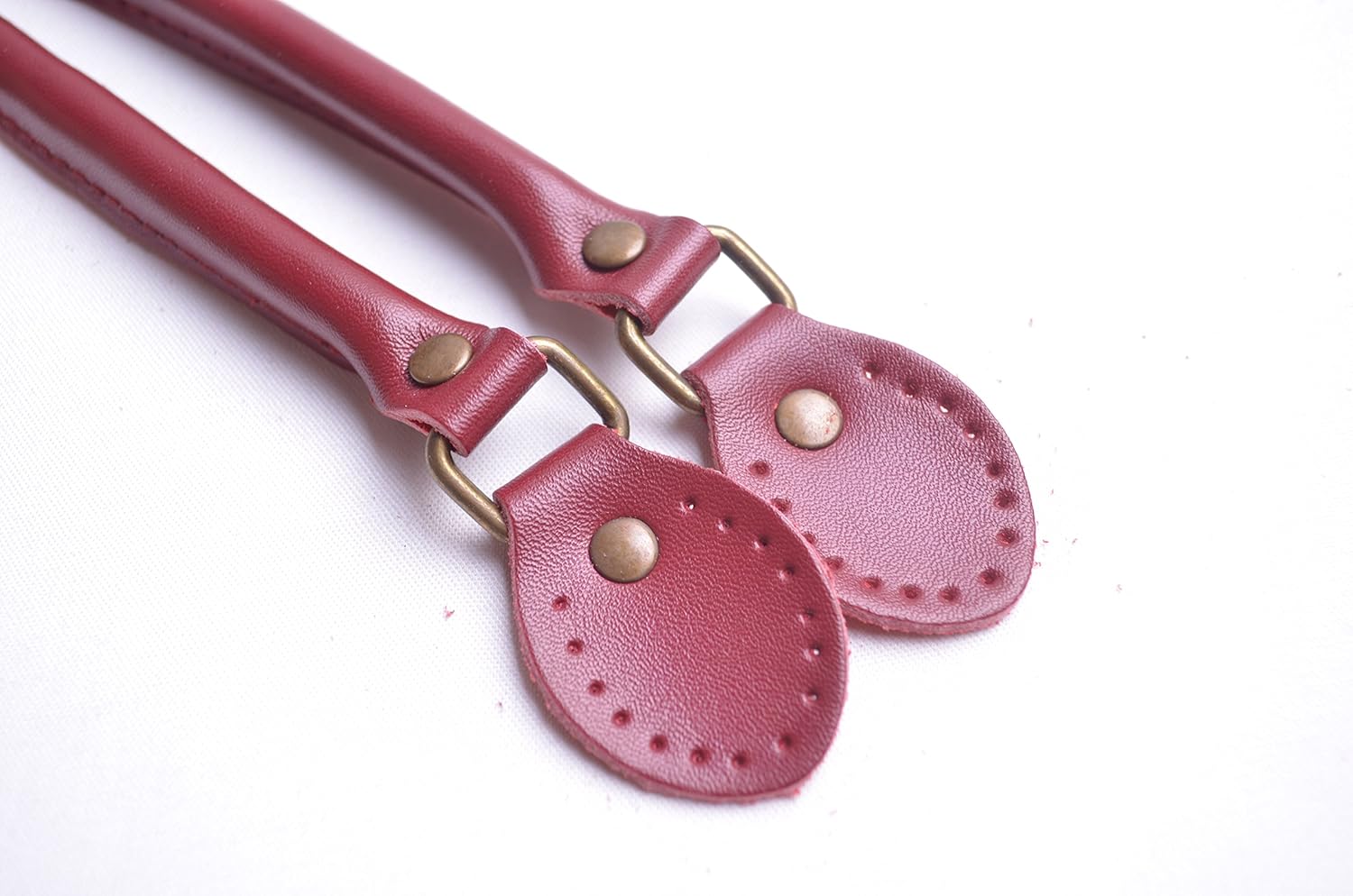 Wento Pair 19 Inches Purses Straps, Cowhide Leather Purse Handles, Genuine Leather Handles, Cowhide Leather Purses Straps, Soft Cow Leather Straps, Purse Making Supplies (Camel Brown)