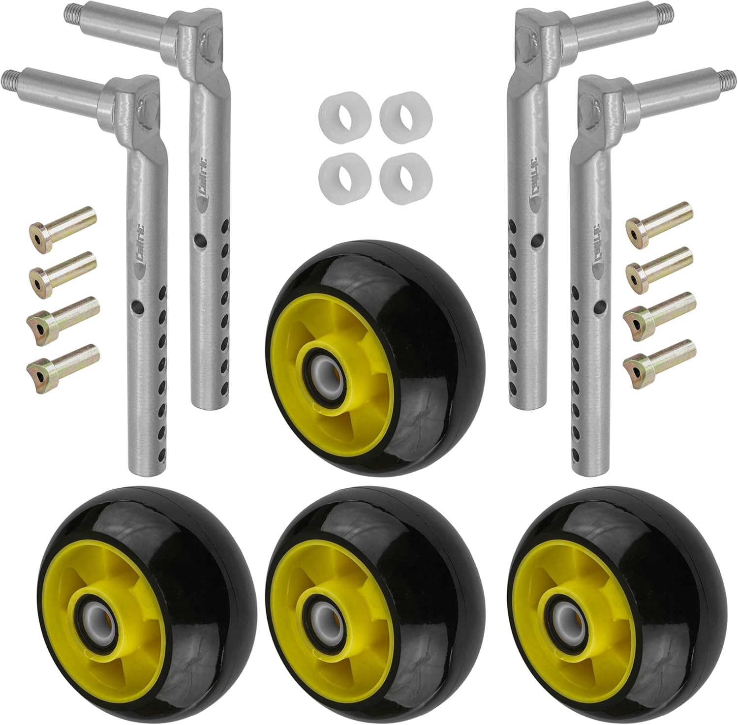 Caltric 48" Deck Wheel with Arm Compatible with John Deere X330 X350 X354 X370 X940 X948 X949 X710 X730 X734 X738 X739 X750 X754 X758