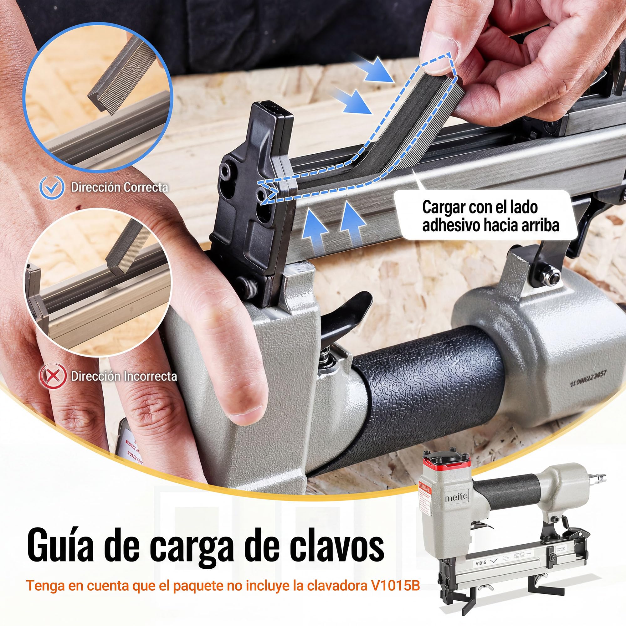 meite Clavos en V para madera dura, diámetro de 10,3 mm, longitud de 12 mm, para ensambladora de marcos V1015B y clavadora neumática en V, herramienta para unir esquinas, 4.000 uds./caja