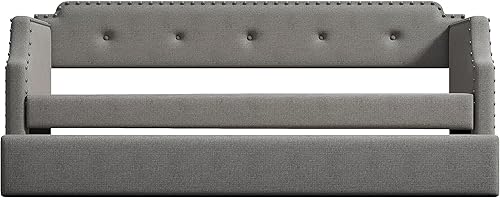 Miniatura 5 de Cama nido tapizado de tamaño individual, sofá cama con marco de sofá cama para dormitorio, sala de estar, habitación de invitados, soporte de