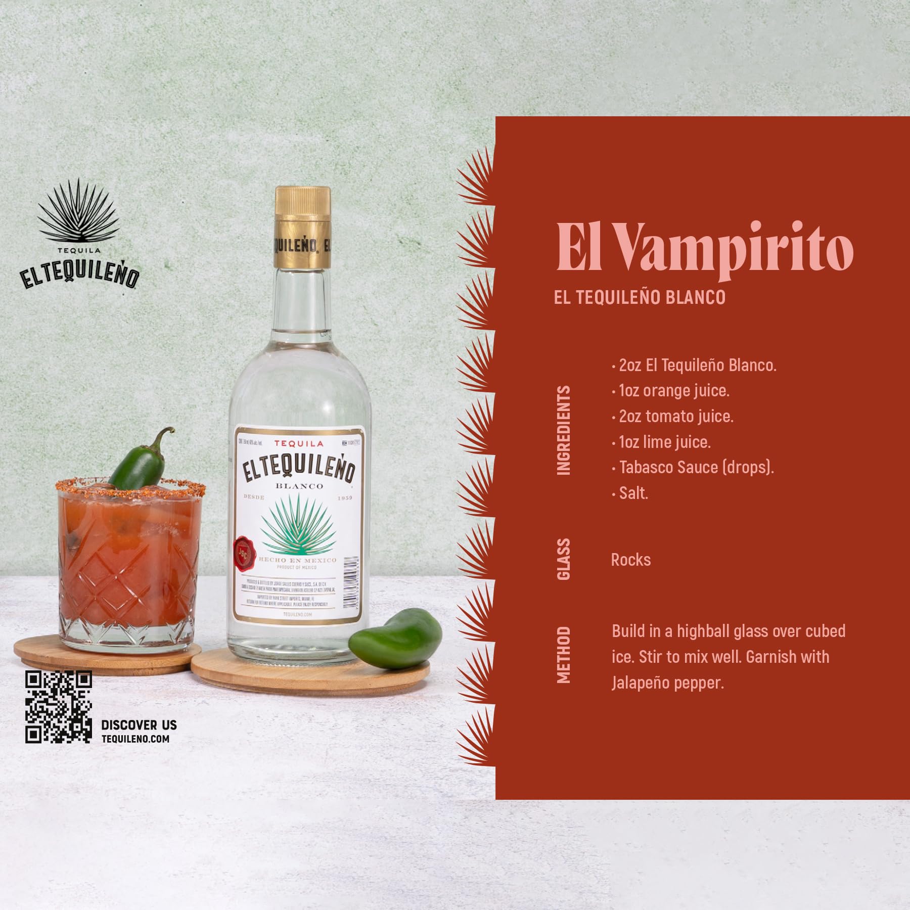 El Tequileño Blanco Tequila 38% Vol. 0,5l