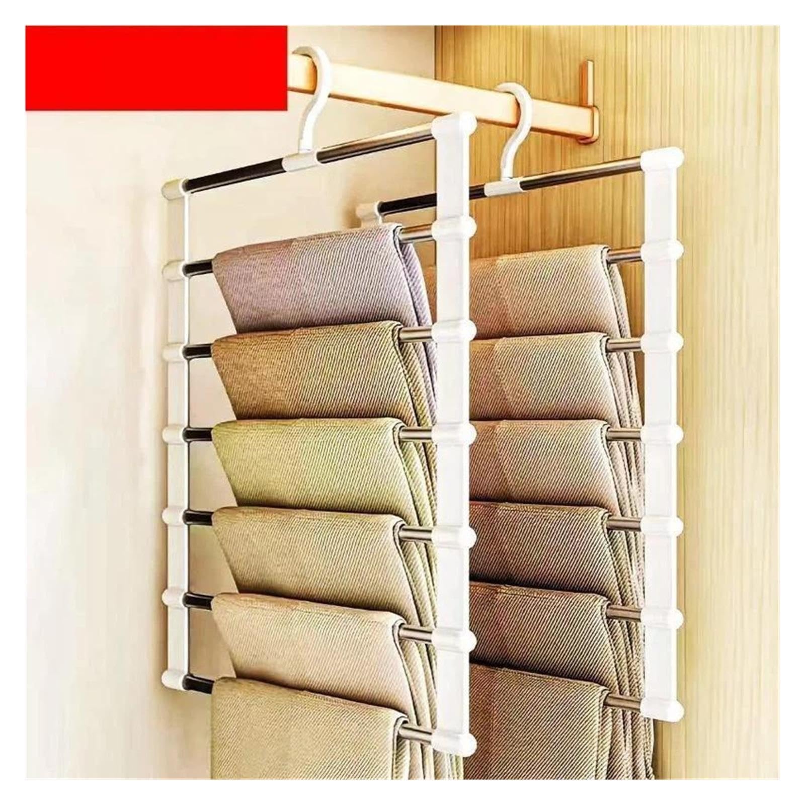 1 Appendiabiti pieghevole multistrato da 2 pezzi Appendiabiti salvaspazio for armadio Organizzatore di stoccaggio dell'armadio di casa(2pcs)