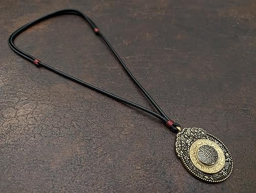 Miniatura 5 de Bagua Amulet Melong Tibetan Mirror Defense Negative Provocation Reflection Dzogchen Bon Buddhist Pendant Tibet Necklace Shaman Mirror
