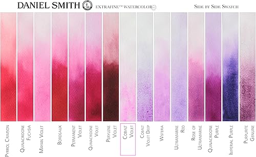 Miniatura 3 de Daniel Smith 284600030 - Tubo de pintura de acuarela extrafina de 0.5fl oz, violeta cobalto, 0.5 fl oz (paquete de 1), 5 unidades
