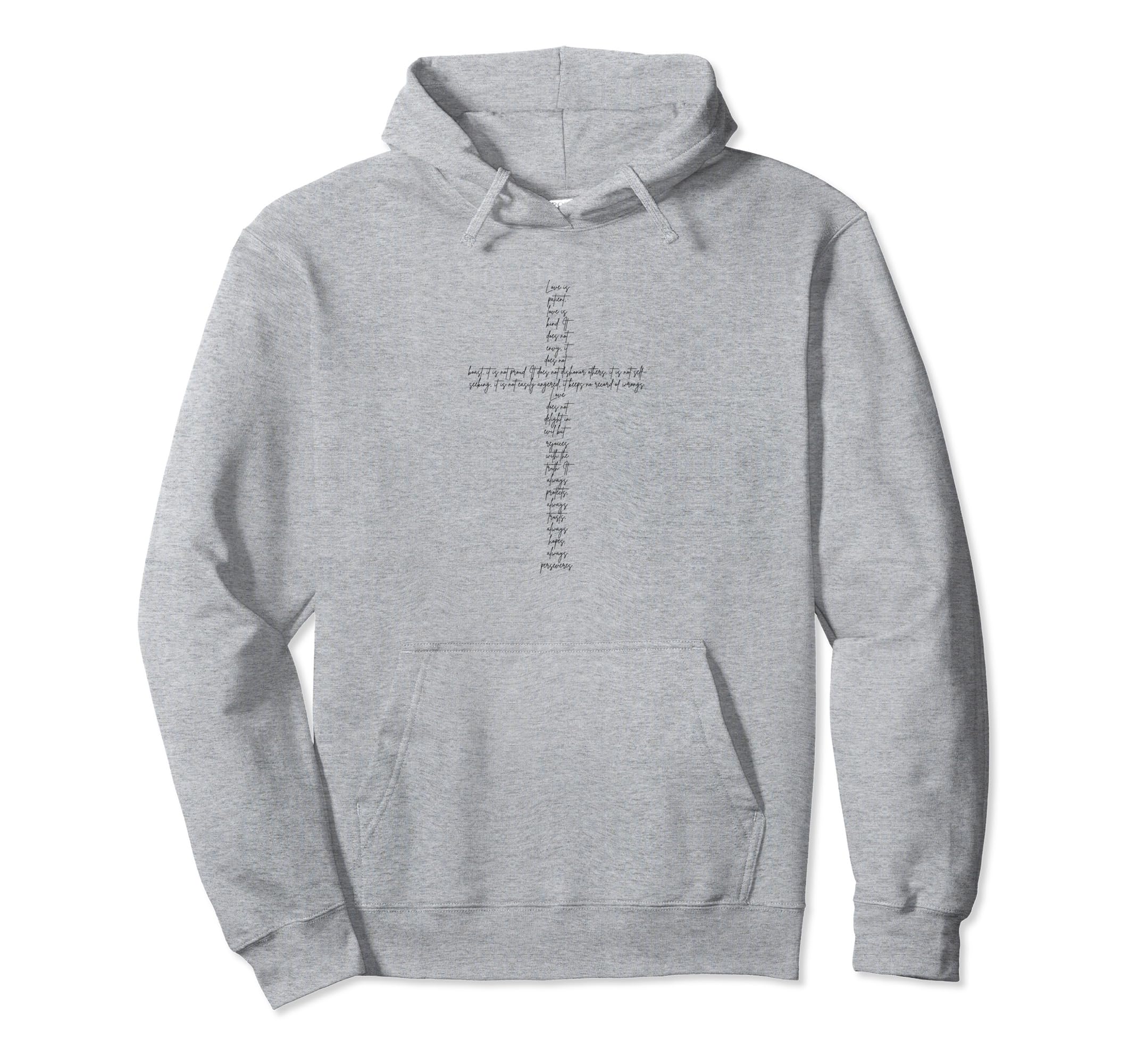 1 Corinthians 13 Bible Verse Christian Cross Pullover Hoodie