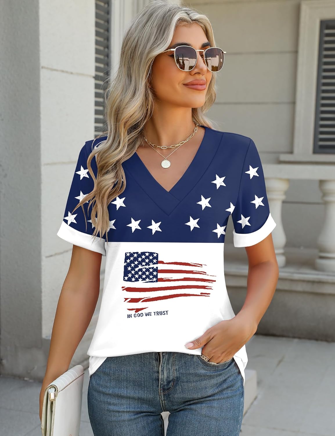 Rapbin T Shirts for Women Short Sleeve V Neck Tshirts Loose Fit Lightweight Soft Casual Summer Spring Tee Tops - Image 4