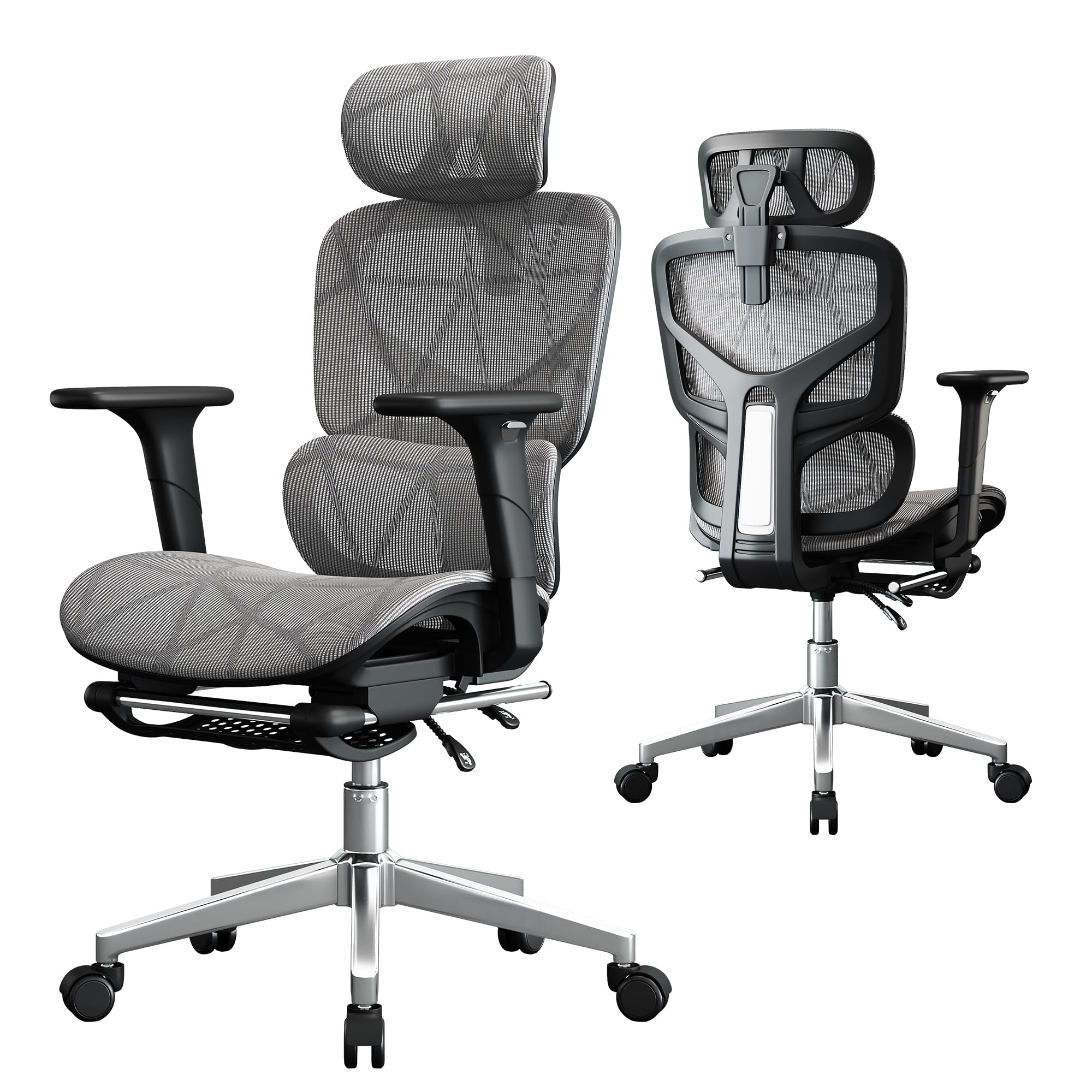 Office Chair with 3D Adjustable Lumbar Support Ergonomic Computer Chair Adjustable Headrest and Armrests 400lbs Capacity Tilt-Swivel Premium