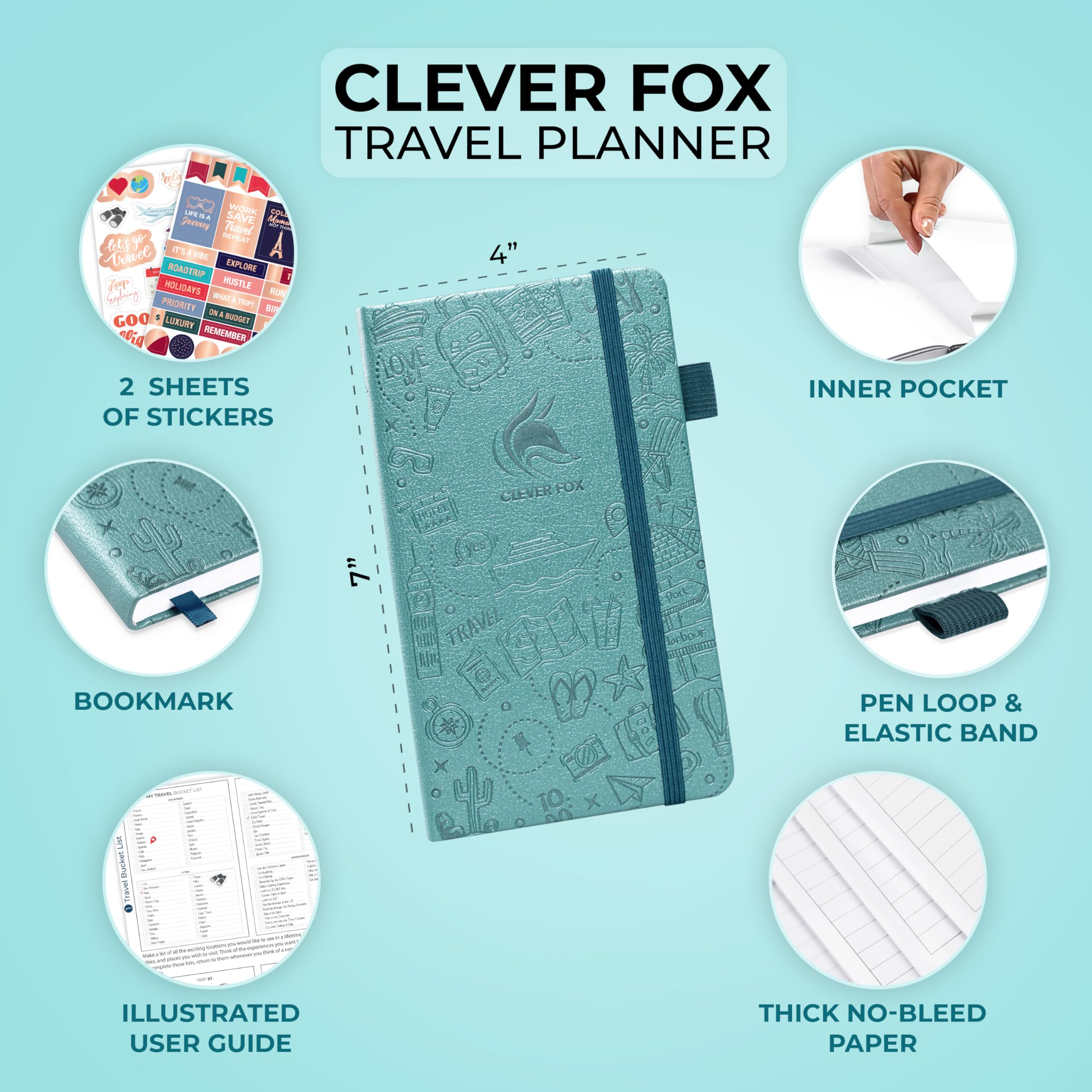 Clever Fox Travel Journal, Vacation Planner with Budget Plan, Packing List, Expense Tracker & Trip Journal - Image 2