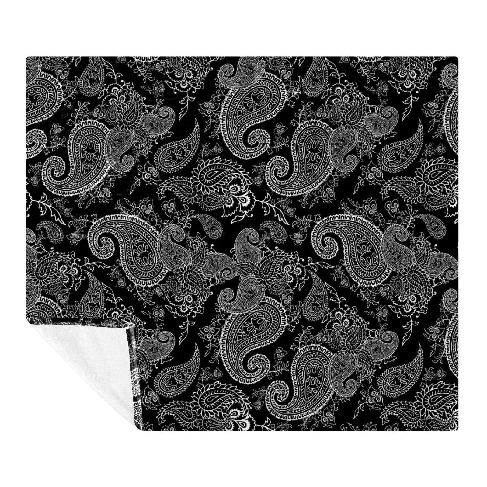 Couverture polaire de literie haut de gamme style fleur de cajou paisley