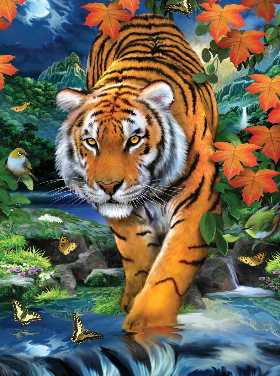 Omnia Transparent Royal Brush Various Junior Small Paint By Number Kit 8.75-Inch X 11.75-Inch, On The Prowl