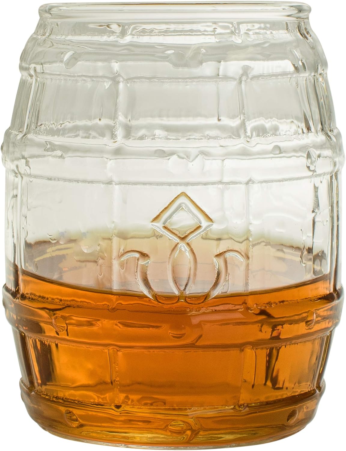 Barrel Whiskey Glass Rocks for Rum, Tequila, 2 Count (Pack of 1) giftswop