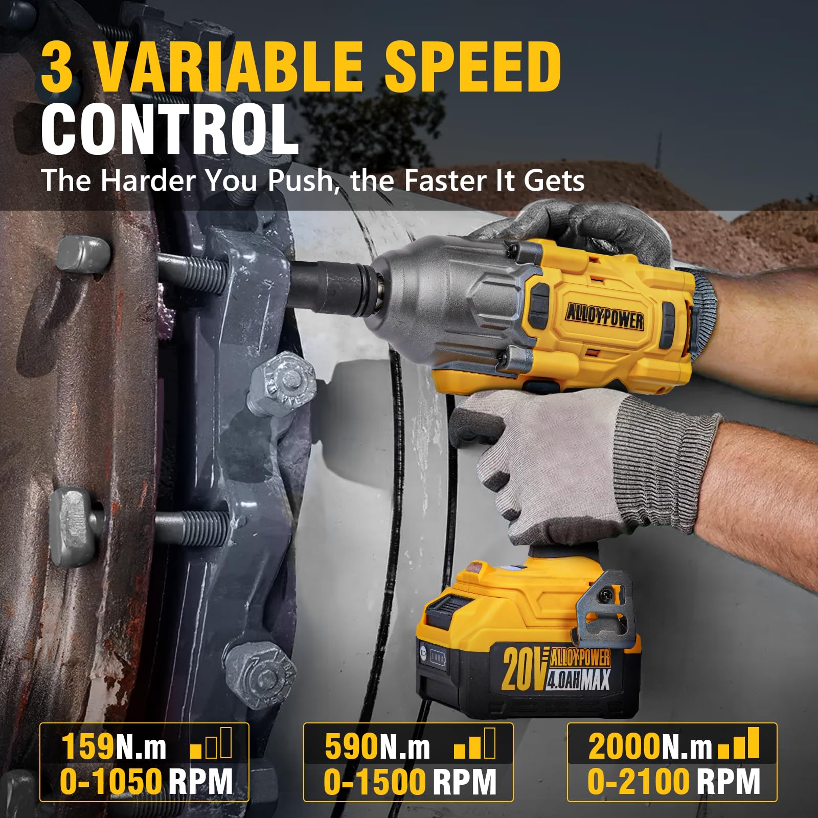 Cordless Impact Wrench - 1500 Ft-Lbs Torque -4
