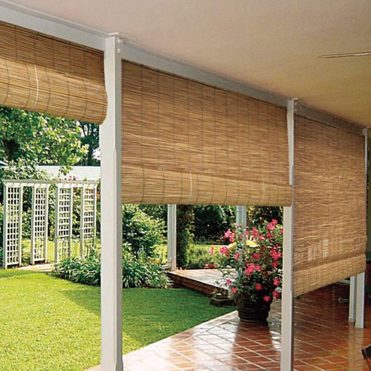 Ev Tapparella Arella in Bamboo c/carrucola 150x300 cm rileg. in Nylon Termosingolo Porta Finestra Privacy Luce