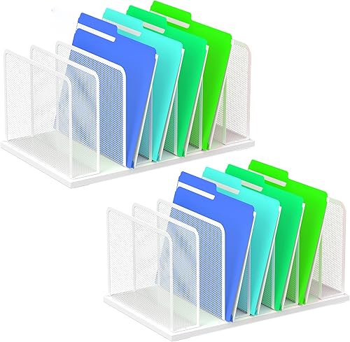 Miniatura 12 de Kuntine.B Organizador de escritorio con 7 compartimentos de malla vertical, organizador de escritorio, clasificador de archivos, soporte de archivos