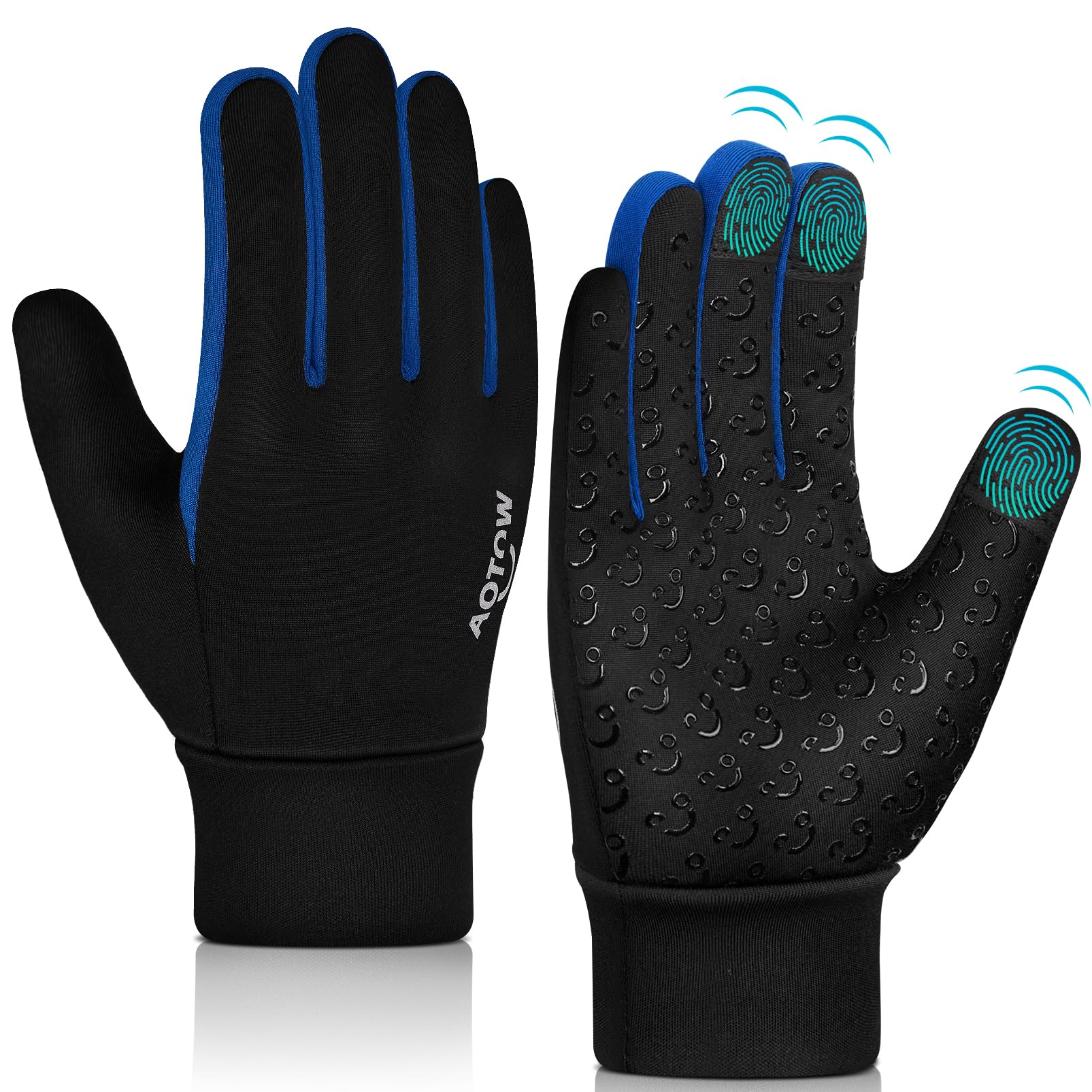 Kids Winter Warm Sports Gloves - Cold Weather Water-Resistant Children Mittens Age 4 12 Years Boys Girls Black
