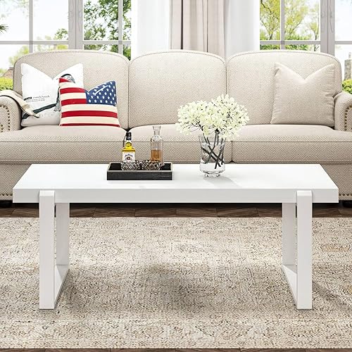 Miniatura 31 de FOLUBAN Mesa de centro rústica, moderna mesa central industrial de madera y metal para sala de estar, roble de 47 pulgadas Roble,Negro