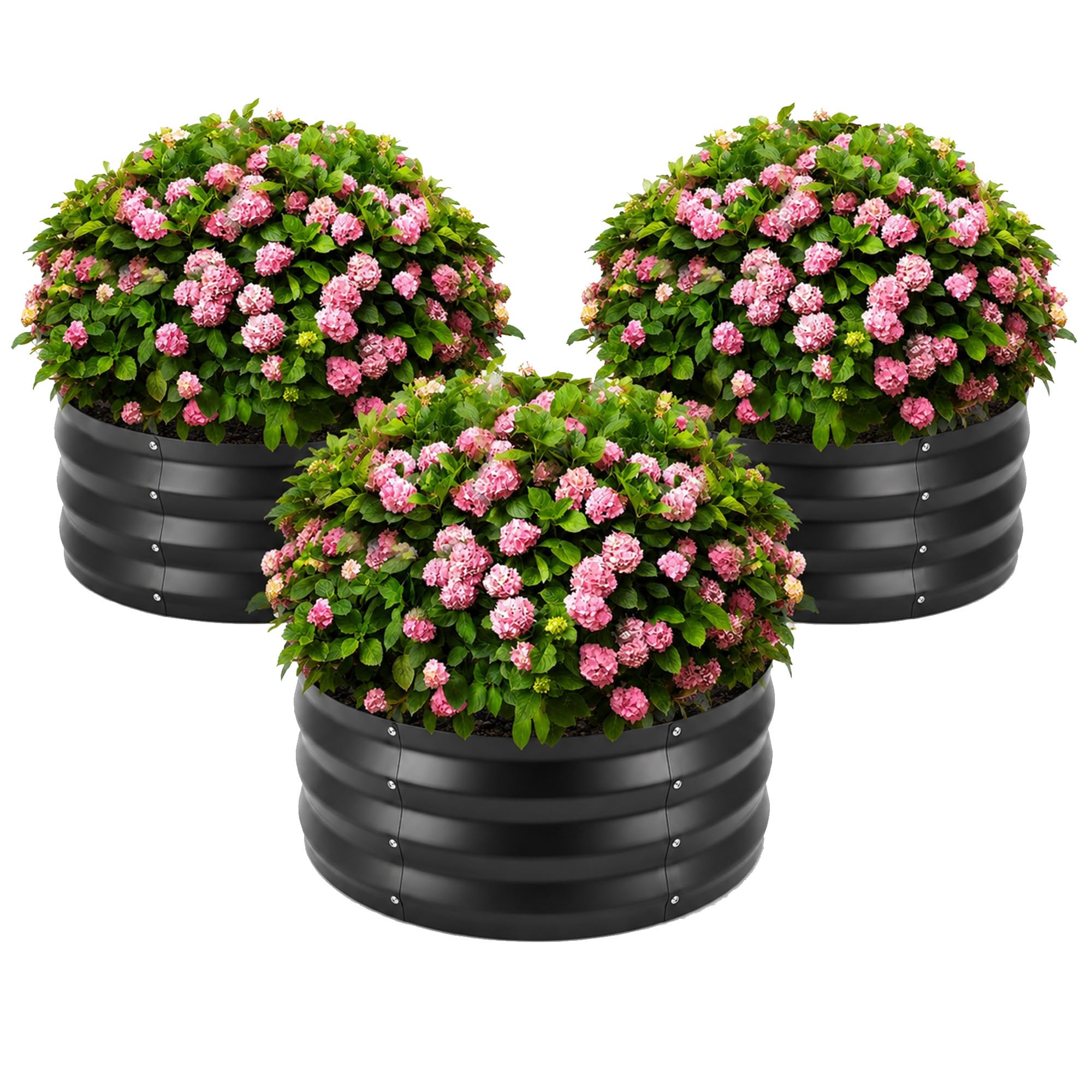 Camas redondas grandes de metal elevadas ZXZYHFTY que protegen la raíz de tus verduras de exterior