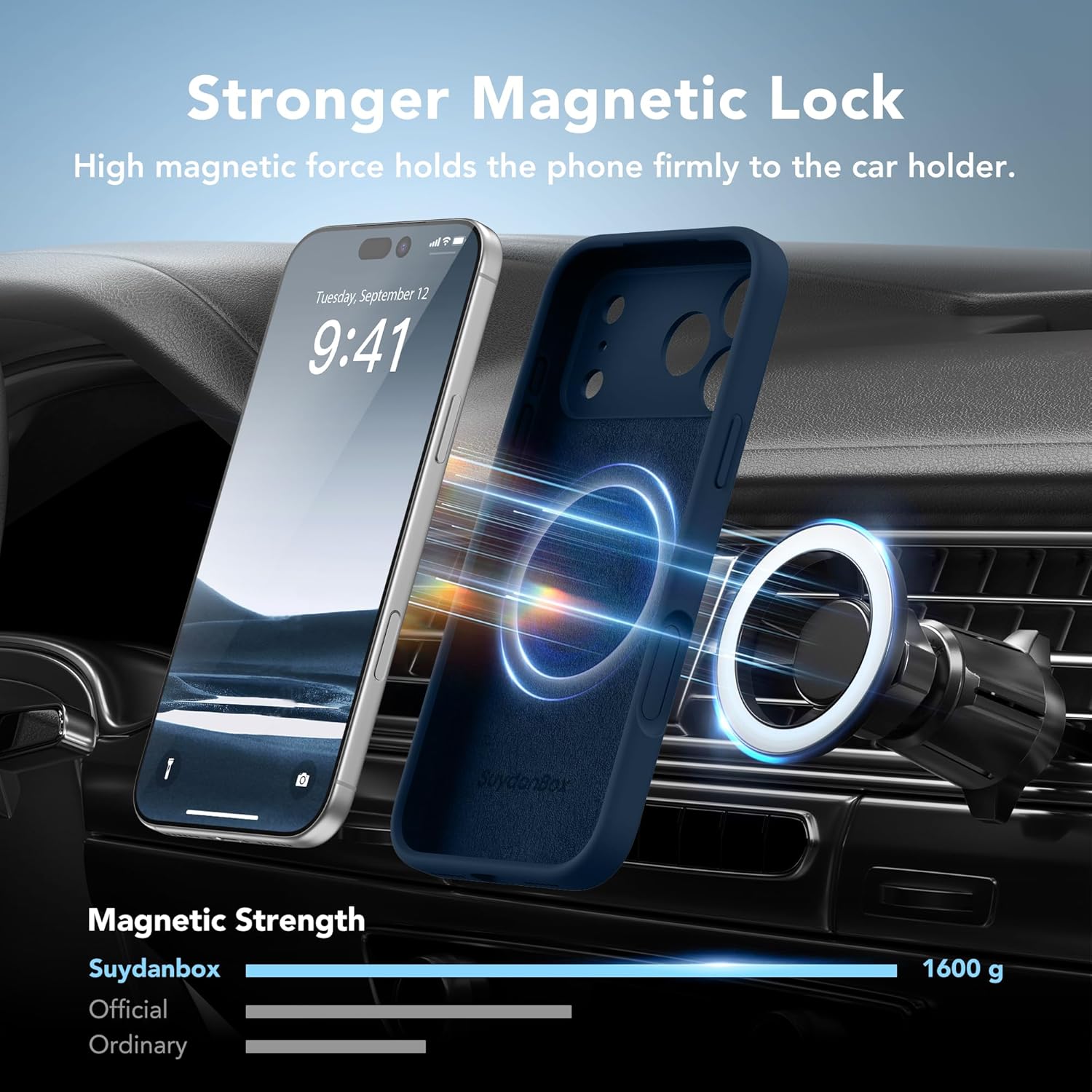 Magnetic for iPhone 17 Pro Case, Compatible with MagSafe, [Full Camera Protection][Screen Protector] Silicone Shockproof Protective Phone Case for iPhone 17 Pro 6.3", Cobalt Blue - Image 3