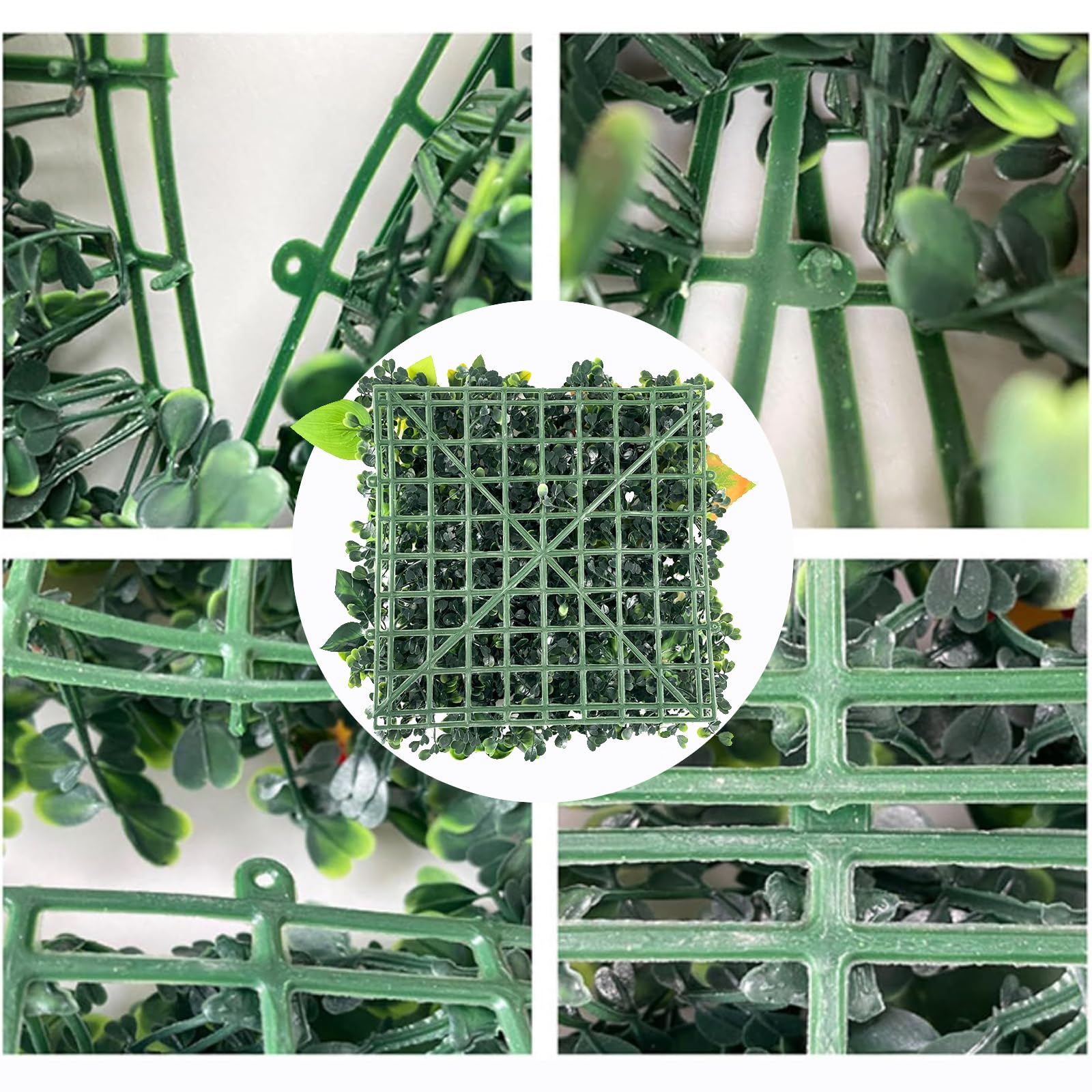4 Panneaux Murs de Plantes Artificielles, 25 * 25cm, Décoration Murale en Gazon Synthétique, Panneau Végétal Synthétique, Mur Végétal Artificiel, pour Décoration Intérieure Extérieure
