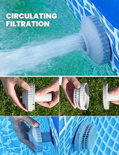 Miniatura 6 de POOLHACKER Juego de piezas de filtro de piscina sobre el suelo, incluye boquilla de entrada de 1.25 pulgadas y soporte de manguera de colador de