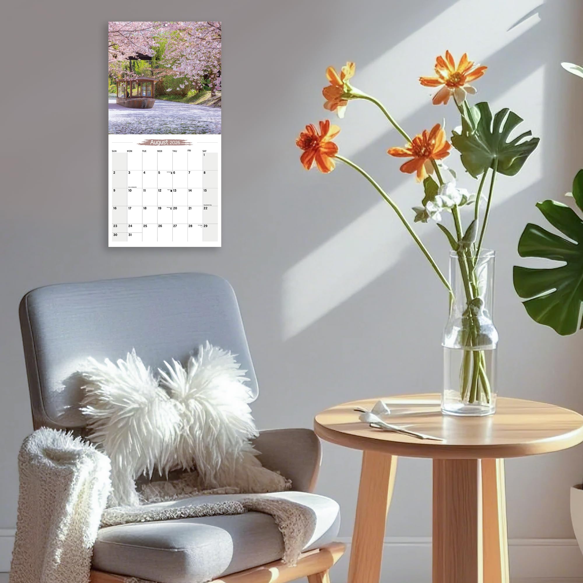 Wall Calendar 2026 Planner Calendar - Japan Hangable Monthly Wall