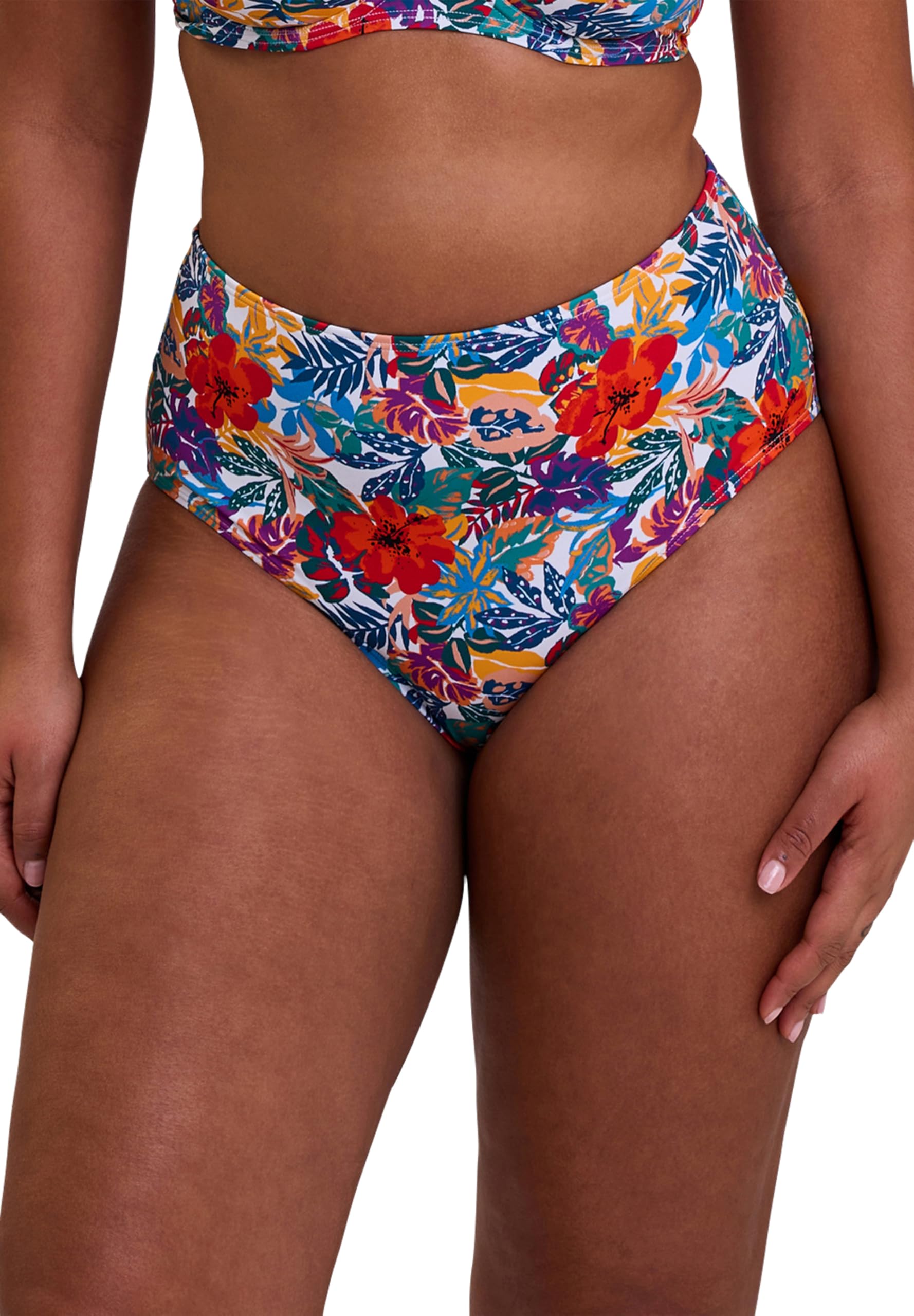 sans Complexe-Culotte de Bain Taille Haute-Curaçao-Multicolore