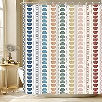 Vista 18 de Riyidecor - Cortina de ducha Chevron con diseño geométrico de espiga, 72 pulgadas de ancho x 96 pulgadas de alto, a rayas, extra larga, simple