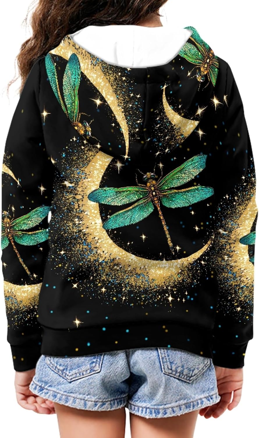 Girls Hoodie Zip Up Animal Print Long Sleeve Hooded Sweatshirt Lightweight Fall Spring Thin Jacket Casual Outwear