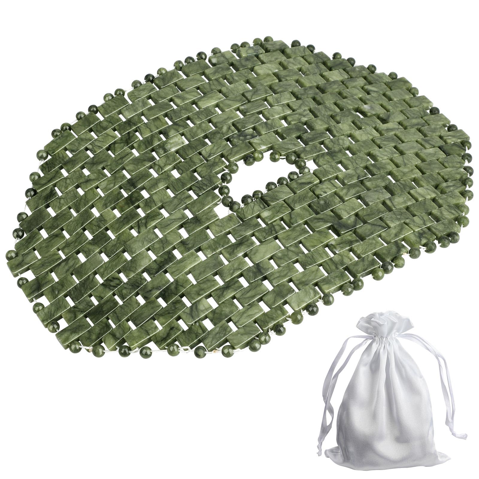 Jade Mask, Natural Facial Cooling Mask, 100% Real Jade Cover the Eyes for Hot & Cold Therapy, Relieves Redness, Swelling, Sensitivity, Wrinkles, Puffiness, and Anti-Aging