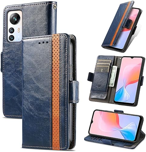 Miniatura 161 de Funda para Honor X7, Funda para Honor Play 30+ Plus Funda de piel sintética con ranuras para tarjetas Funda con soporte abatible Rojo