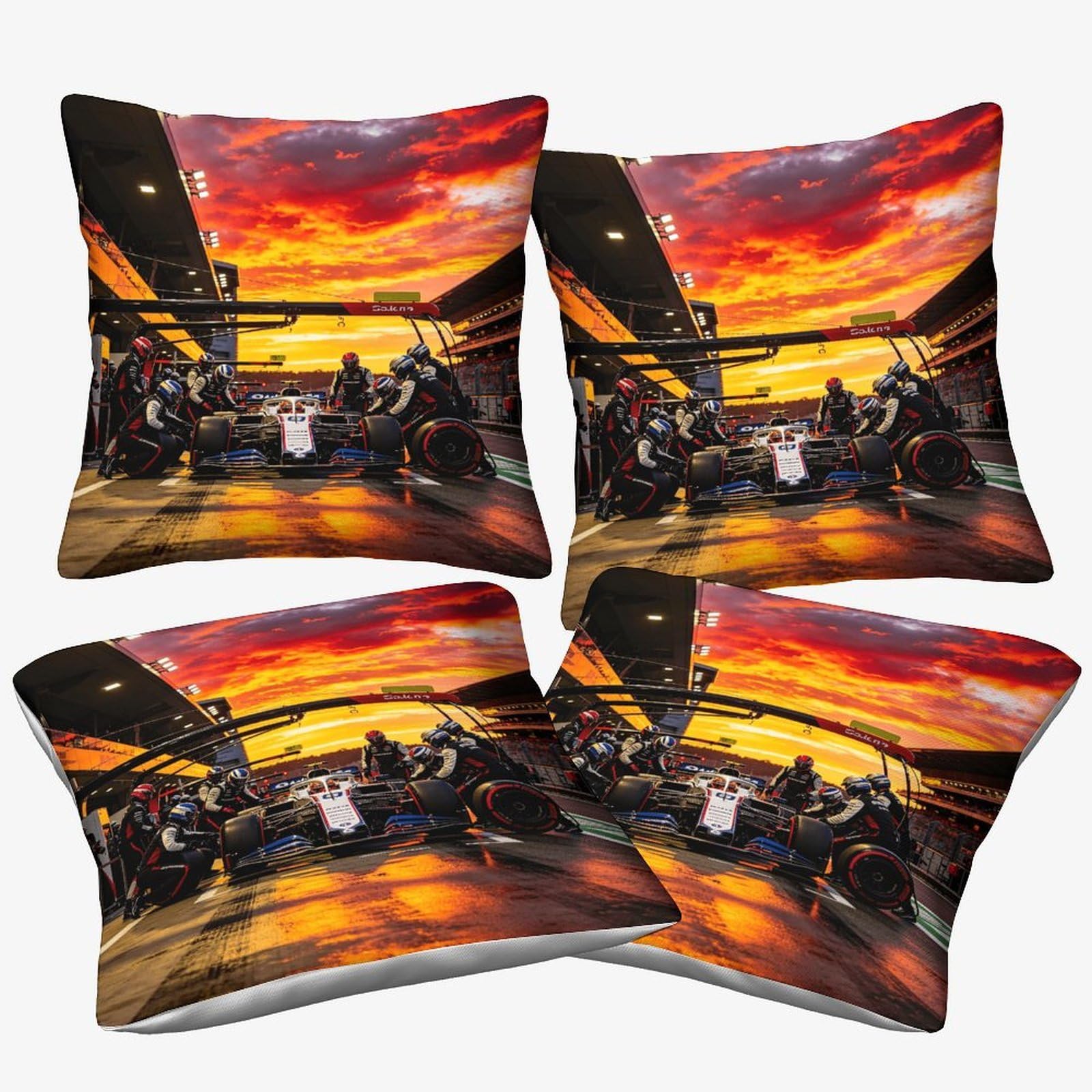 Dafufbw Formulaa Racing-9 Formulaa Racing Cushion Cover 50X50cm, 4Pcs, Pit Stop Throw Pillow Case Decor For Home Livingroom Couch Bedroom Sofa Decorate