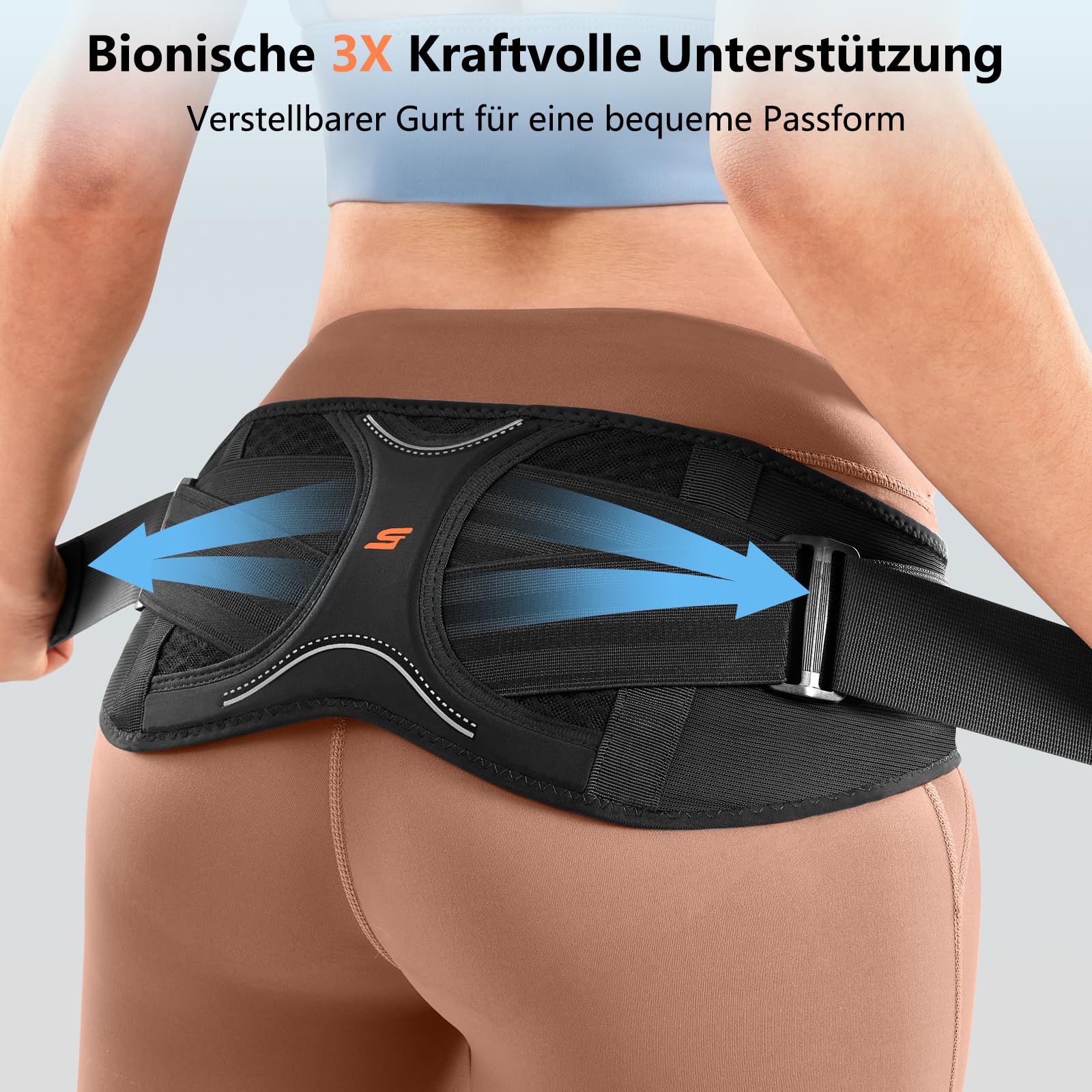 SueStar ISG Gürtel mit 3D-Kompressionspolster– Orthogürtel & Beckengurt, verstellbar, rutschfest, atmungsaktiv – Ischias Gürtel für Damen gegen ISG-, Rücken- und Hüftschmerzen