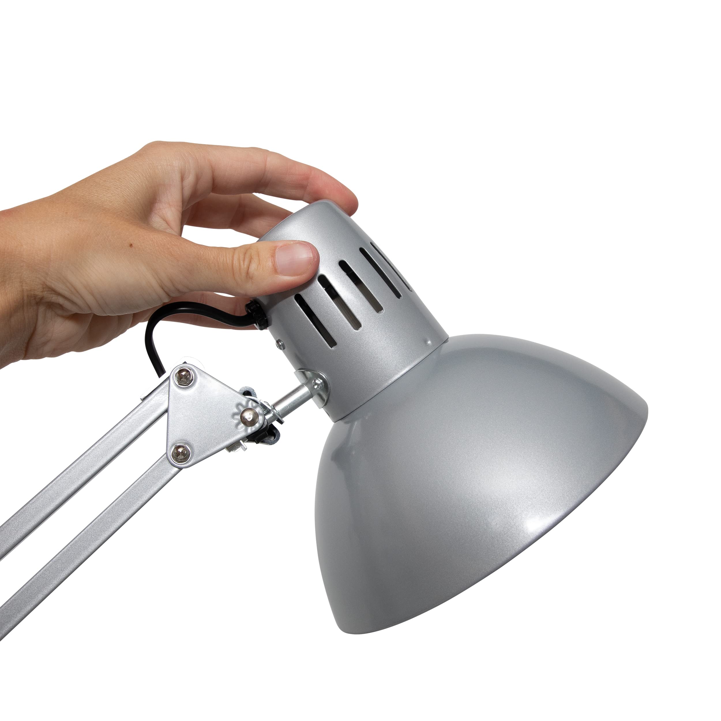 MAUL Lampa Biurkowa Led MAULstudy Regulowana Lampa Stojąca z Ramieniem Przegubowym do Biura, Gabinetu i Biurka Elegancka Lampa Biurowa z Metalu Ekskluzywne Żarówki Led Srebrna | bezpośrednie światło na podłogę, ciężka podstawa odporna na zarysowania, podw