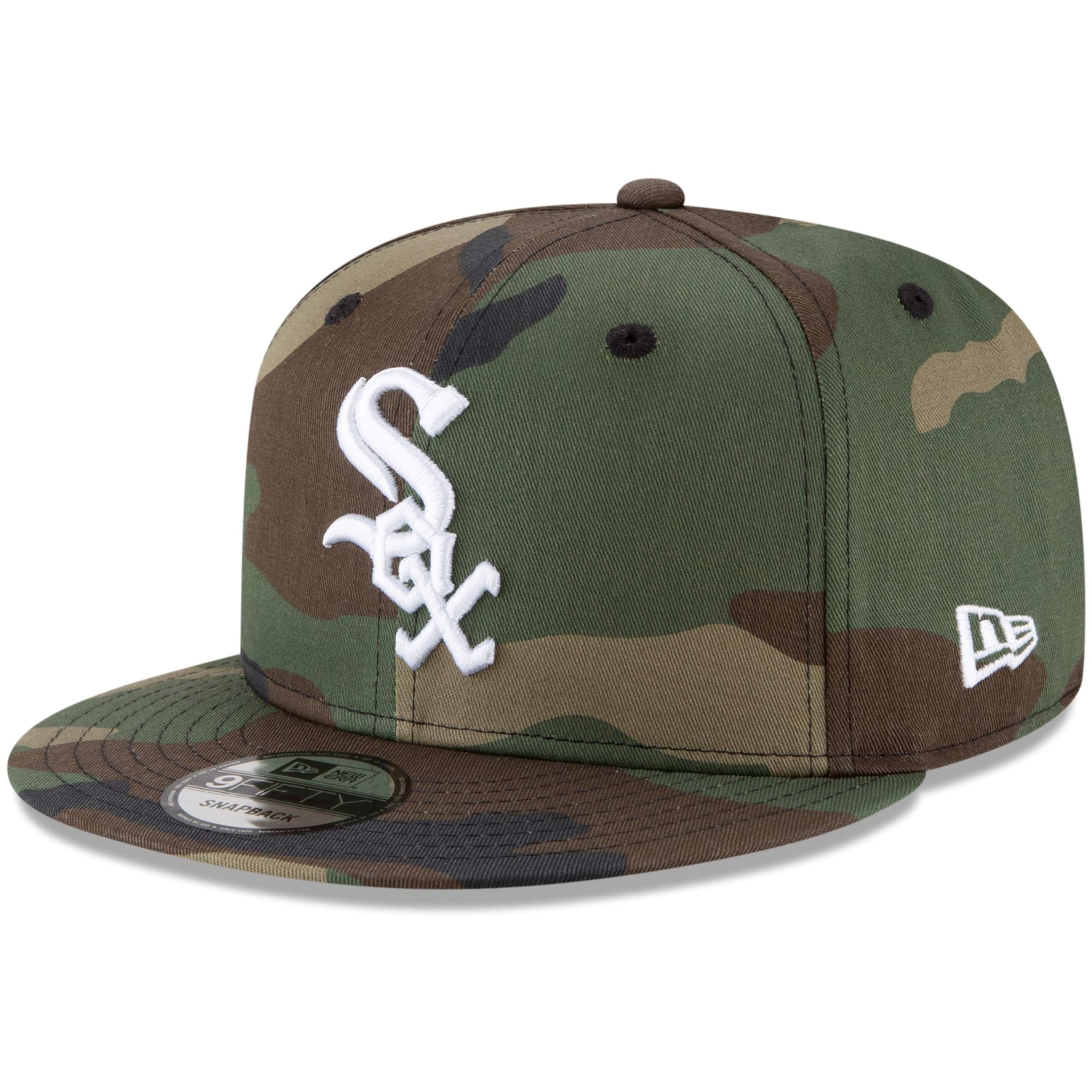 New Era Unisex-Adult MLB 9Fifty Camo Primary Logo Adjustable Snapback Hat Cap One Size Fits All, Chicago White Sox, One size